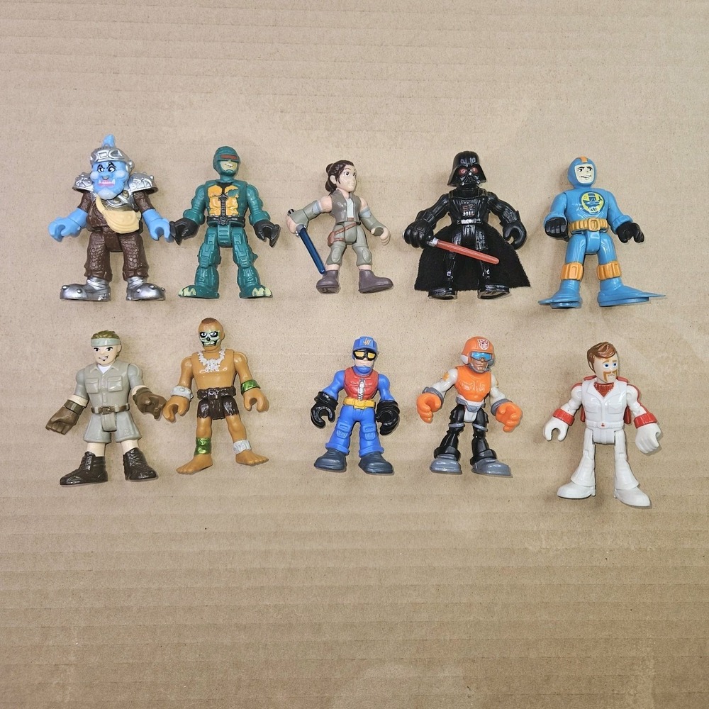 Playskool Imaginext Action Figure Lot 10 Star Wars Darth Vader Rey Transformers
